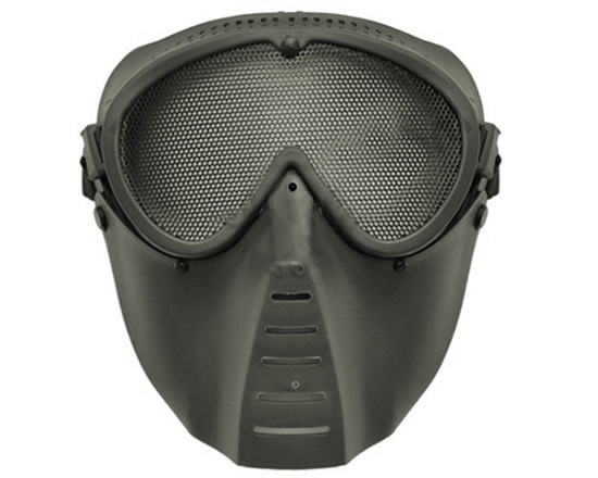 Rubber Sniper Mask w/ Mesh Eye Guard - Black