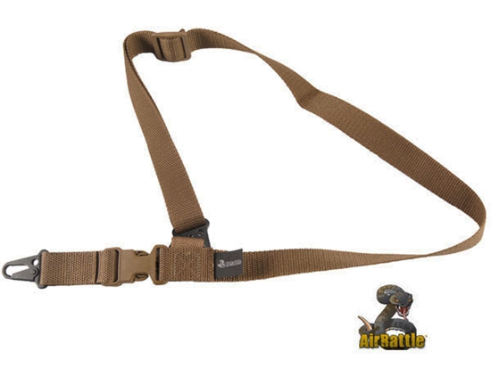 AirRattle Airsoft 1-Point / 2-Point 1.25" Nylon Adjustable Tactical AEG Sling Coyote