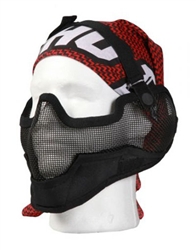 Bravo V2 Strike Metal Mesh Lower Face Mask w/ Ear Protection ( Black )