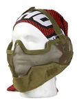 Bravo V2 Strike Metal Mesh Lower Face Mask w/ Ear Protection ( OD Green )