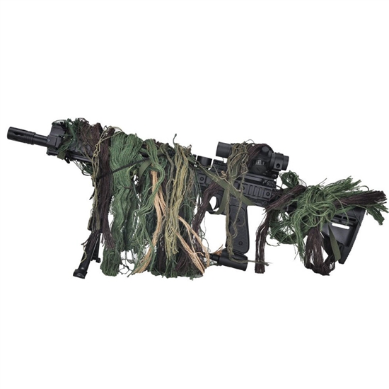 Bushrag Tactical Airsoft Rifle Rag Ghillie Kit - Woodland