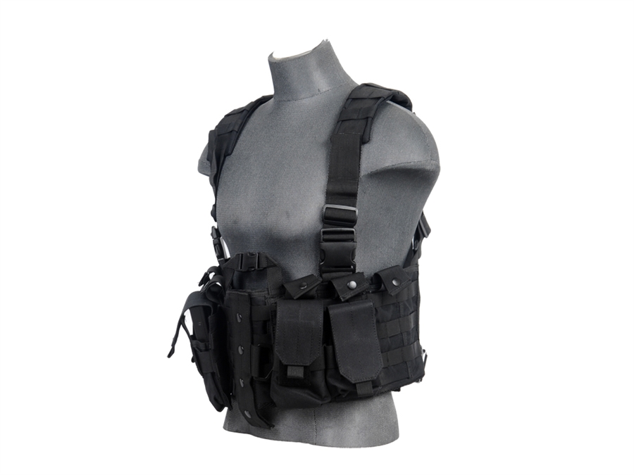 Lancer Tactical M4 Chest Harness MOLLE Rig ( CA-306B ) w/ 11 Pouches ...