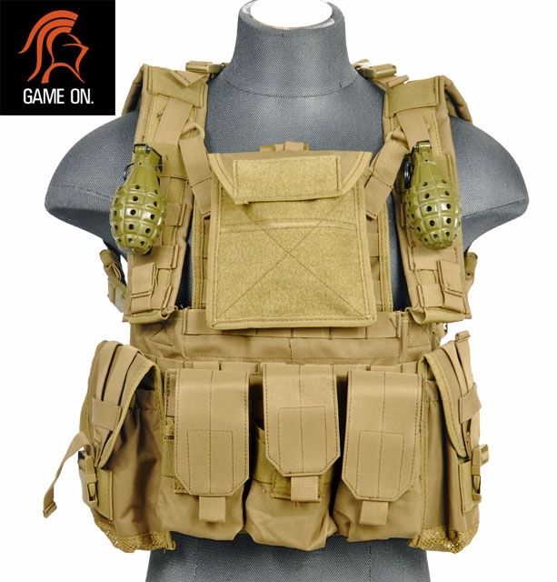 Lancer Tactical Molle Modular Chest Rig w/ Removable Hydration Pouch ...