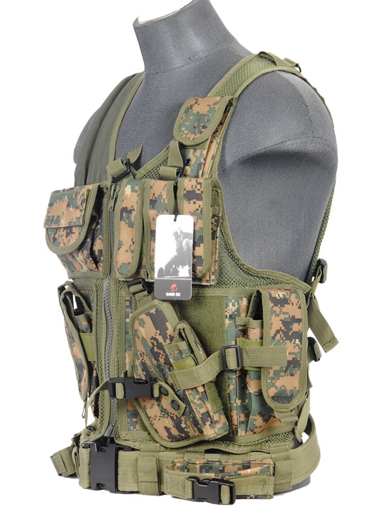 CA-310D Marpat Lancer Tactical Cross Draw Zipper Vest w/ Pistol Holster
