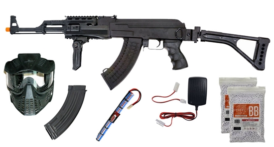 CM028U-PKG, Starter Package - CM028U AK47 Metal AEG RIS Airsoft Rifle Electric Gun, Package, Starter, CYMA AK47, AEG, RIS, AK-47