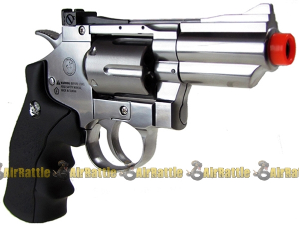 WG 4" CO2 400 FPS Airsoft 6 Shot FULL METAL Revolver Pistol Gun SILVER CHROME 
