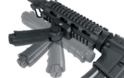 UTG Ergonomic Ambidextrous 5-position Foldable Foregrip Fits Picatinny and 20mm Weaver Rails