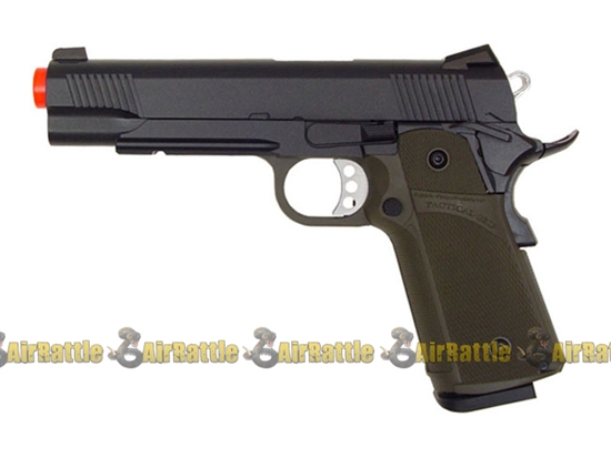 KJW KP05 Full Metal 1911 Hi-Capa Tactical Gas BlowBack RIS Airsoft Pistol ( OD Green )