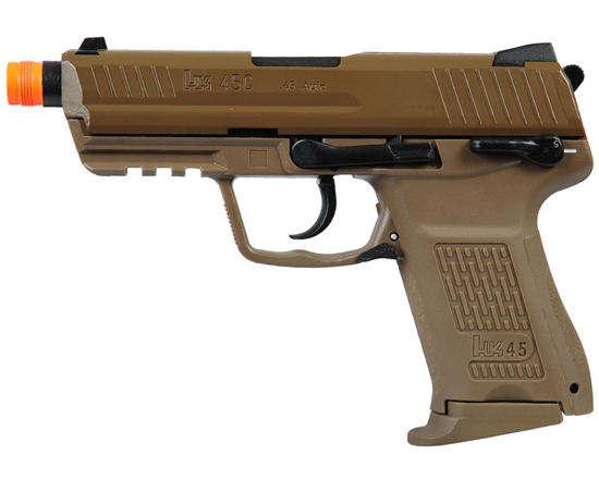 H&K HK45CT Compact Gas Airsoft Pistol Blowback Hand Gun - FDE