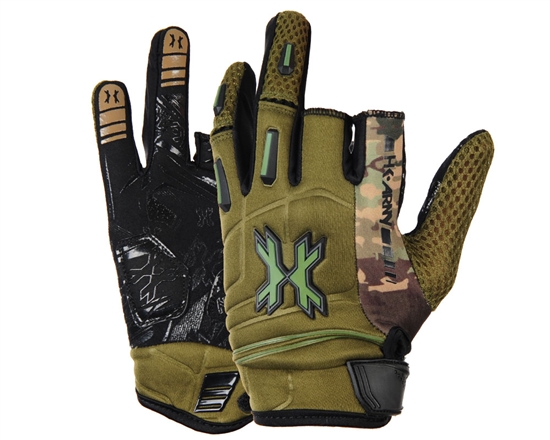 HK Army Two-Finger Hardline Tactical Airsoft Gloves - Olive Camo