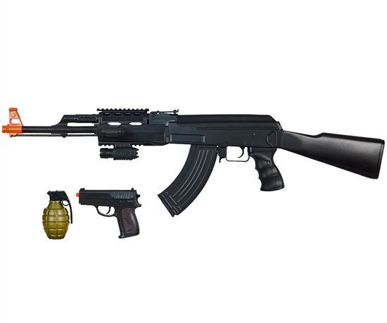 CYMA AK-47 Tactical Airsoft AEG Gun w/ Pistol & BB Grenade