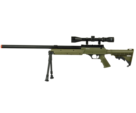 WellFire APS SR-2 Modular Metal Bolt Action Airsoft Sniper Rifle ( OD Green )