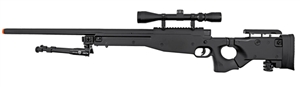 WELL MB08 TYPE 96 AWP Airsoft Bolt Action Sniper Rifle w/ Adjustable Folding Stock, Scope & Bipod ( Black )