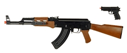 UKARMS AK47 Spring Rifle w/ Flashlight Bonus Spring Pistol Combo Pack