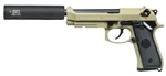Socom Gear M9 RIS Metal Blowback Airsoft Pistol w/ Gemtech Barrel Extension ( Tan )