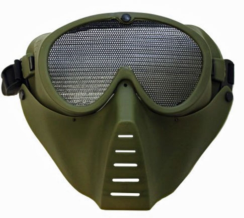 Full Face Tactical Airsoft Mask For Face And Eye Protection ( OD Green )