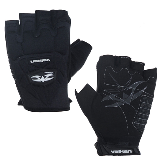 Valken Tactical Impact Half Finger Airsoft Gloves - Black