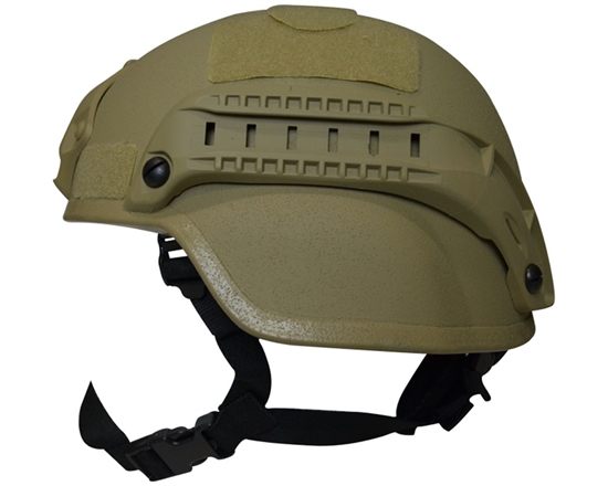 Valken Airsoft MICH 2000 Tactical Helmet w/ Mount & Rails - Tan