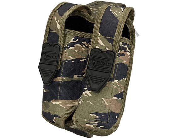 Valken Tactical Vest Accessory Pouch - Two Magazine Side By Side Pouch (Tiger Stripe)