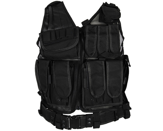 Defcon Gear Tactical 600 Denier Crossdraw Airsoft Vest - Black