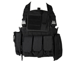 Defcon Gear Tactical 600 Denier Airsoft Vest - Commando Chest Rig - Black
