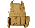 Defcon Gear Tactical 600 Denier Airsoft Vest - Commando Chest Rig - FDE