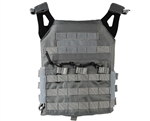 Defcon Gear Tactical Plate Carrier Airsoft Vest - Low Profile - Gray
