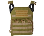 Defcon Gear Tactical Plate Carrier Airsoft Vest - Low Profile - Olive Drab/Tan