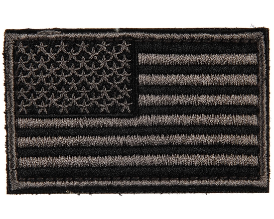 Warrior Airsoft Velcro Patch - US Flag - Black/Grey