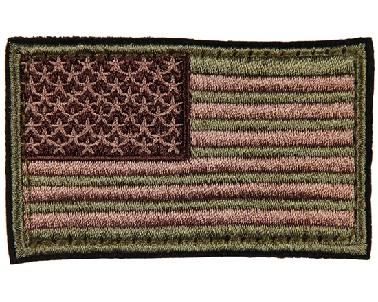 Warrior Airsoft Velcro Patch - US Flag - Olive/Tan/Brown