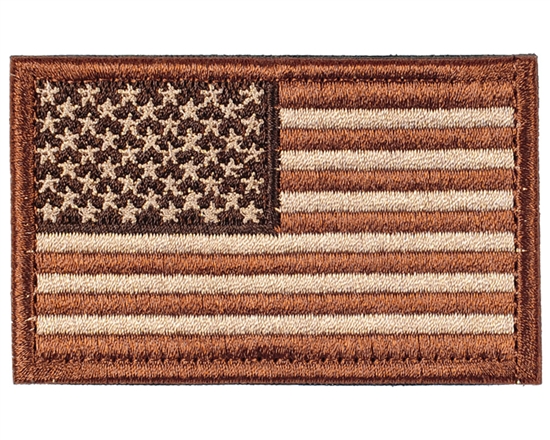 Warrior Airsoft Velcro Patch - US Flag - Tan/Brown