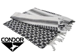 Condor Tactical Shemagh Face, Neck, and/or Head Wrap ( WHITE / Black )
