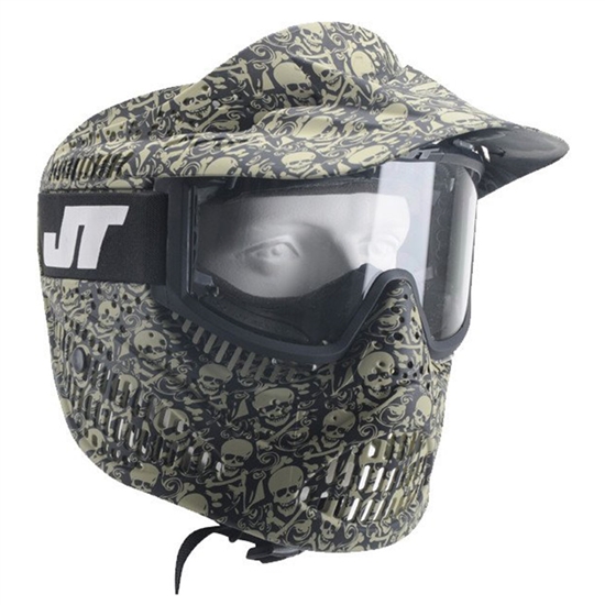 JT Tactical Alpha Full Face Airsoft Mask w/ Single Lens - Olive Skull